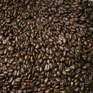 Holiday blend beans in roaster