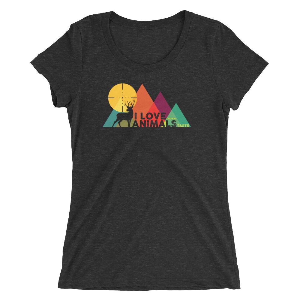 I Love (the way) Animals (taste) | Women's Fitted T-Shirt - Clevr Designs - Humor / Funny, Vintage / Retro Style