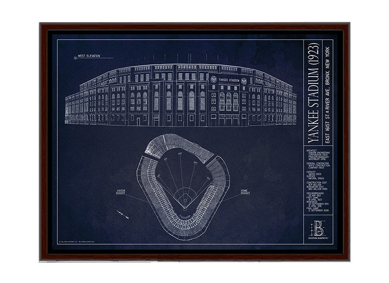Old Yankee Stadium New York Yankees Ballpark Blueprints