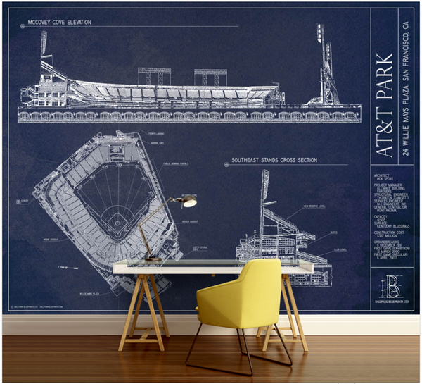 Minute Maid Park Baseball Diamond Field Custom Designed Wallpaper Mural