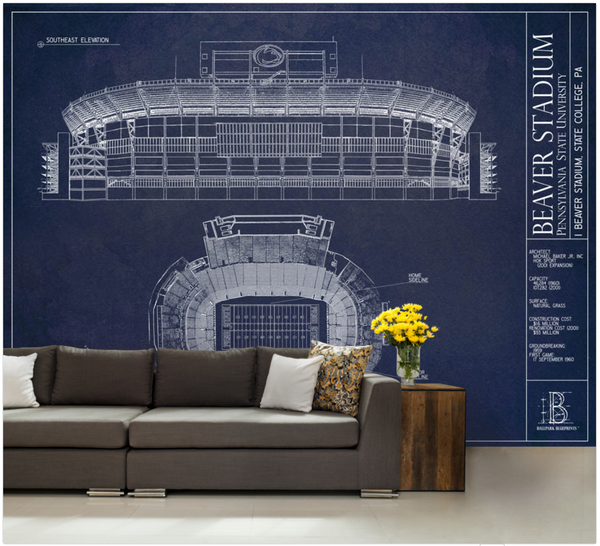 Busch Stadium Blueprint Wallpaper Mural - Murals Your Way
