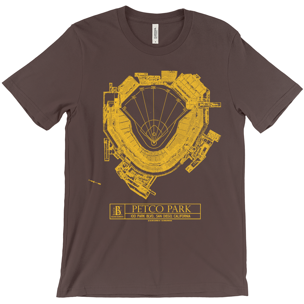 San Diego Padres - Petco Park (Brown) Team Colors T-Shirts – Ballpark ...