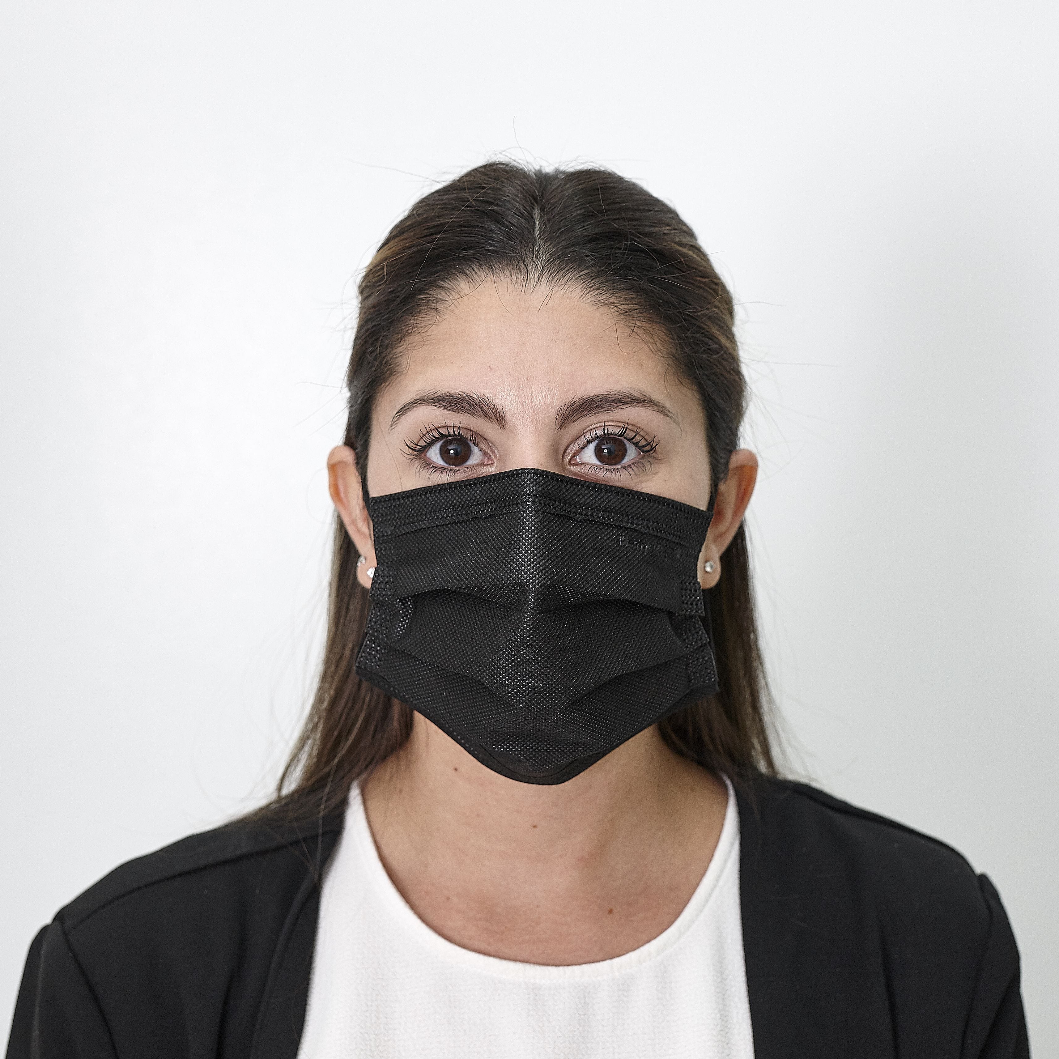 Black, ASTM 3 Disposable Face Mask Earloops, Size: Regular – DemeTECH Corporation
