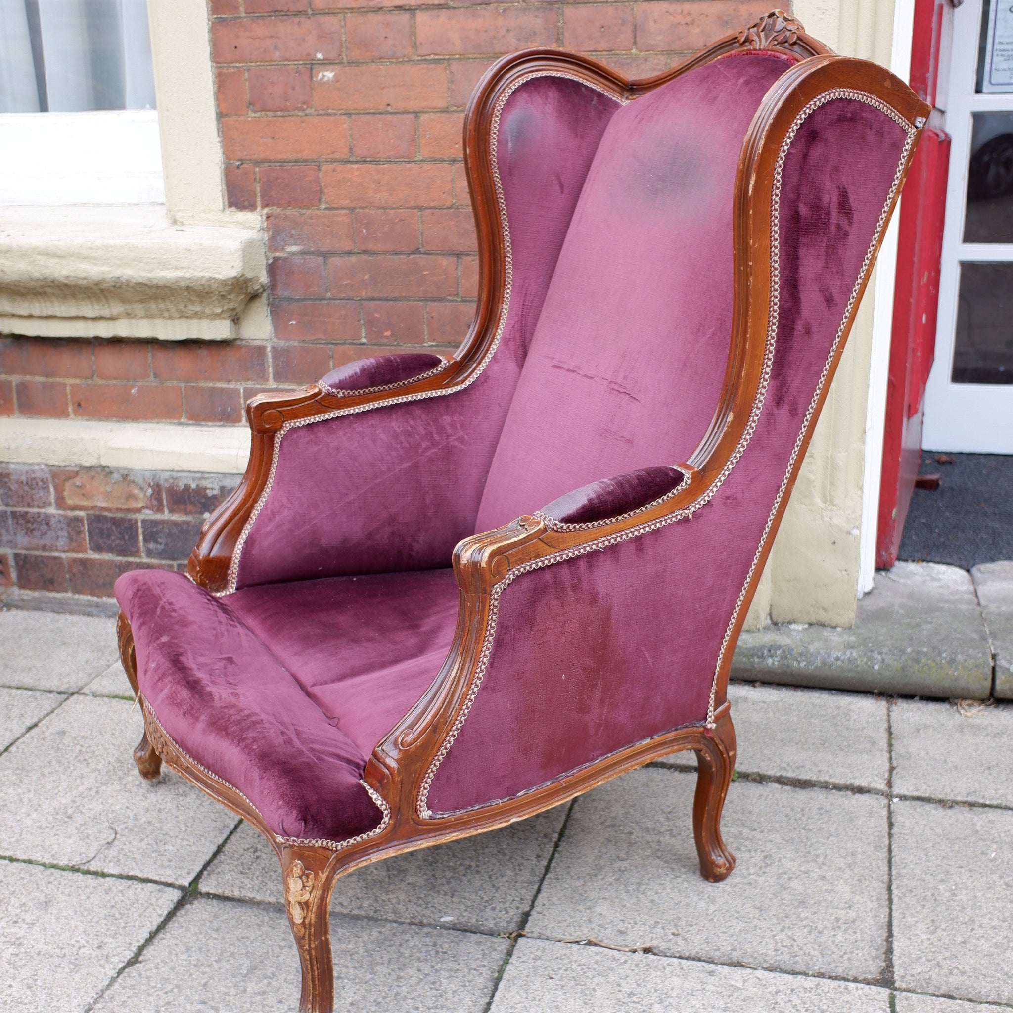 shabby chic wingback chair