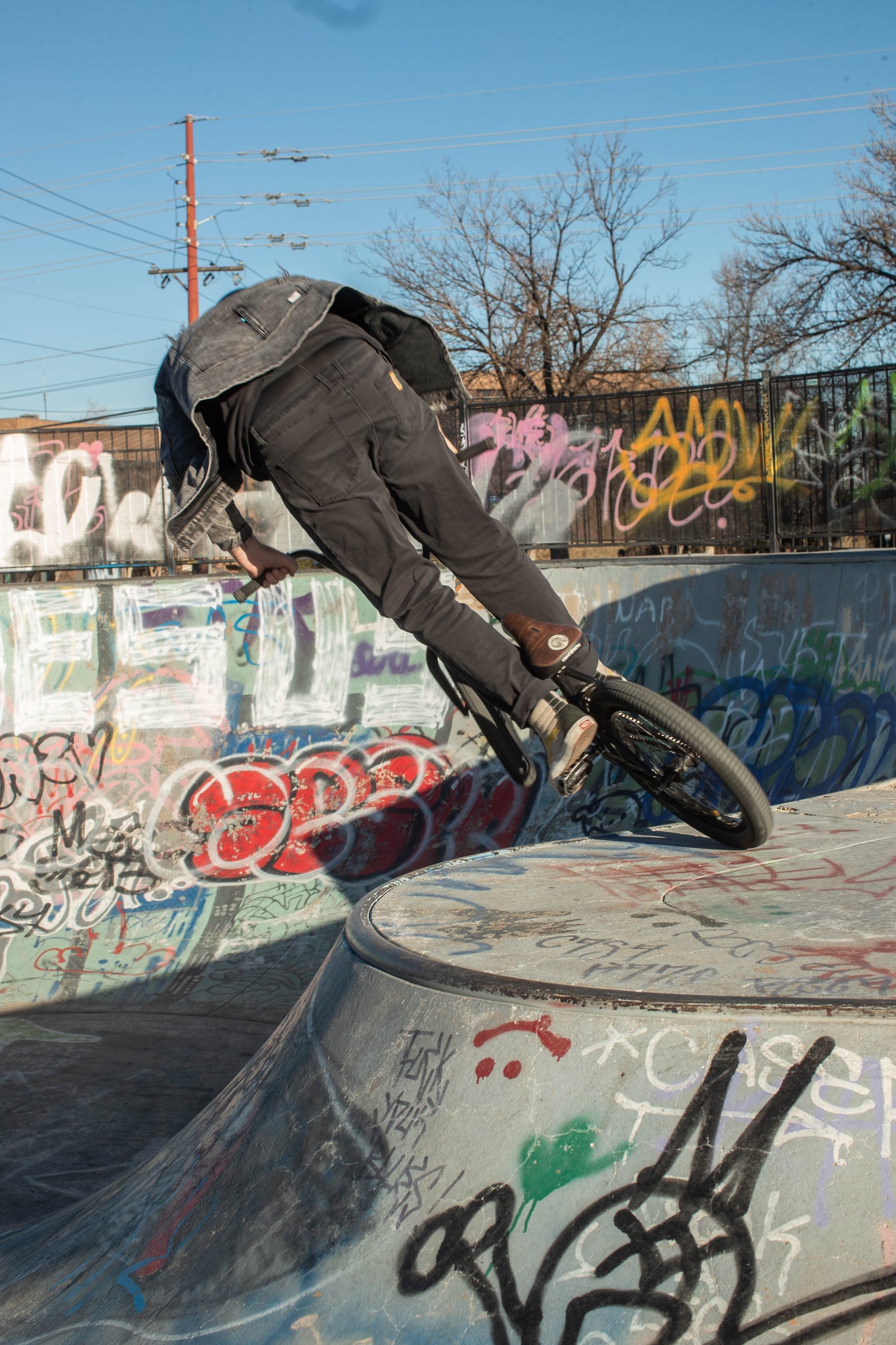 Mike in denim at the skatepark