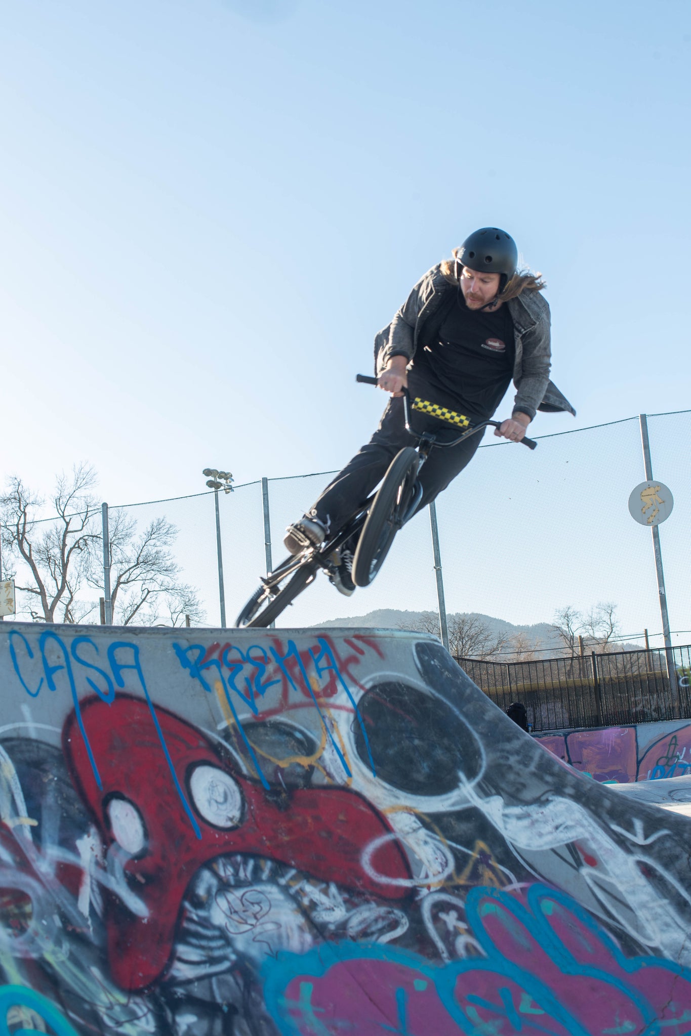 Mike in denim at the skatepark