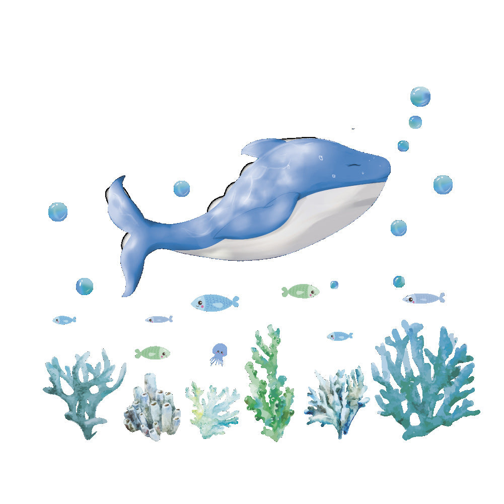 Stiker Dinding Kartun Dunia Bawah Laut Stiker Anak Kamar Akuarium Hias OCISTOKCOM