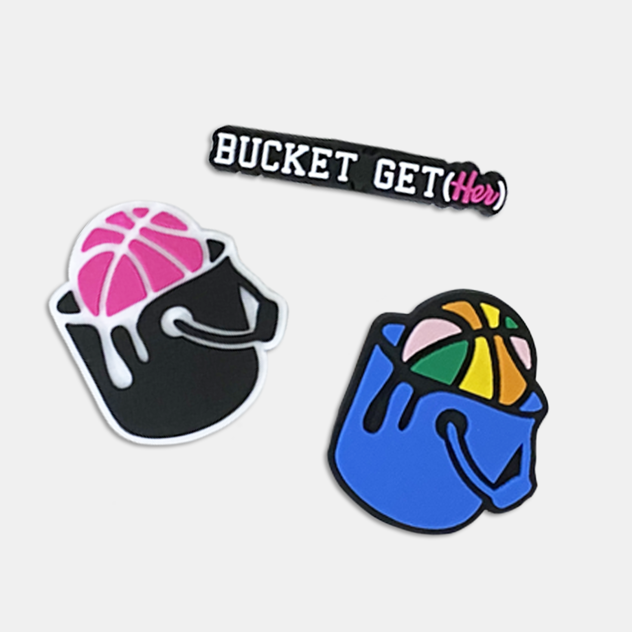 Bucket Get(Her) BGH Logo, BGH Multi Logo & BGH Def Logo Jibbitz 3 Pack