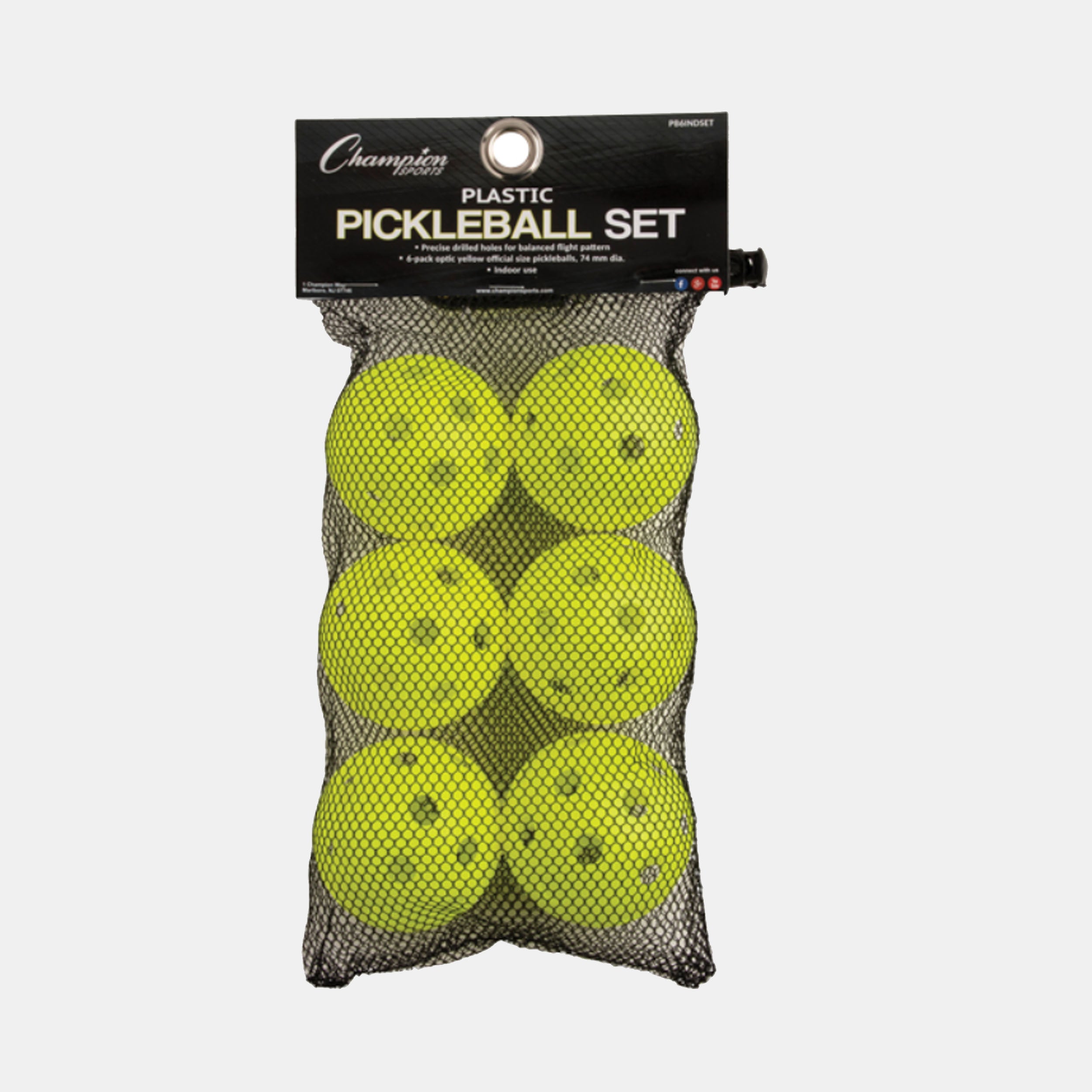 Champion Sports Recreational Indoor Pickleballs Set of 6