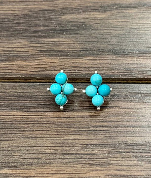 4 Point Turquoise Stud Earrings