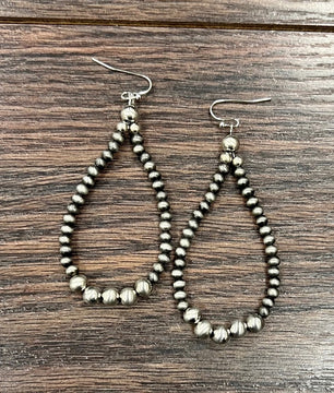 Tear Drop Silver & Navajo Pearl Earrings