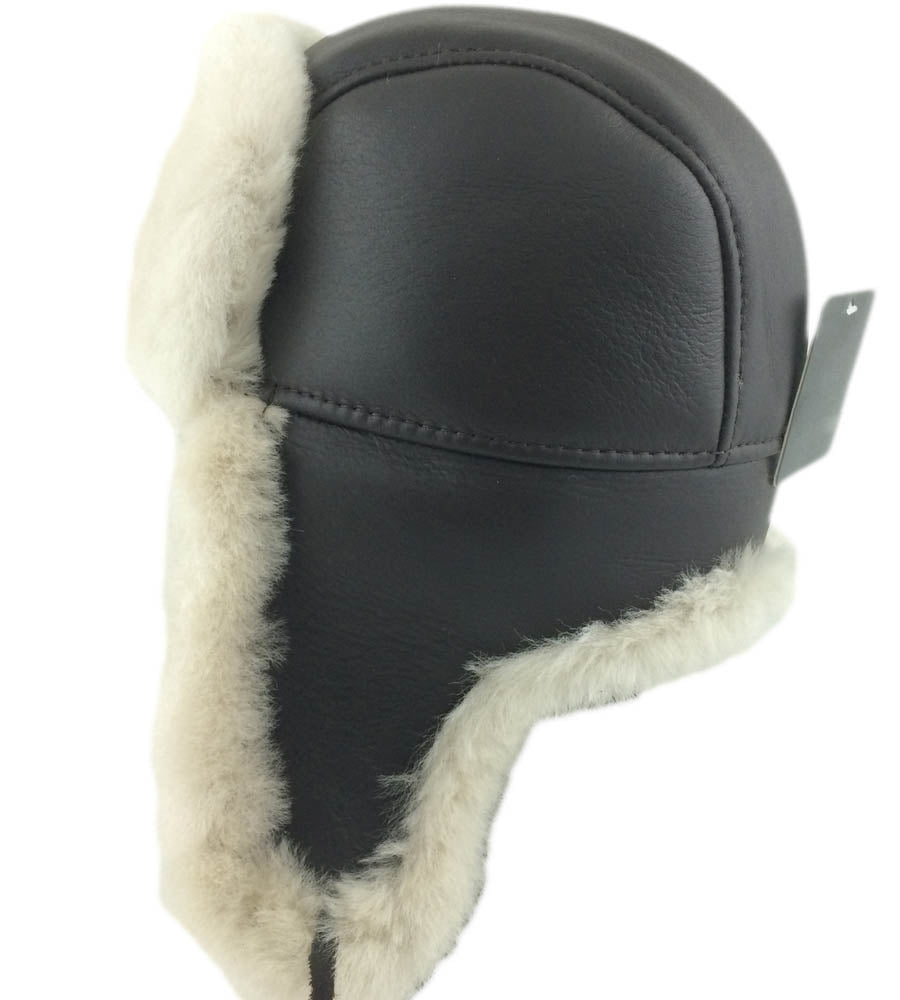 Shearling B3 Bomber Hat | Brown sheepskin cream | SheepskinShop.com