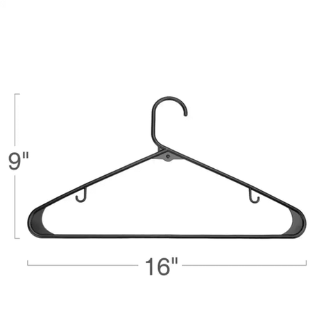 black tubular hangers