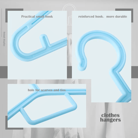 blue plastic hangers