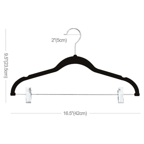 Black Velvet Hangers With Clips