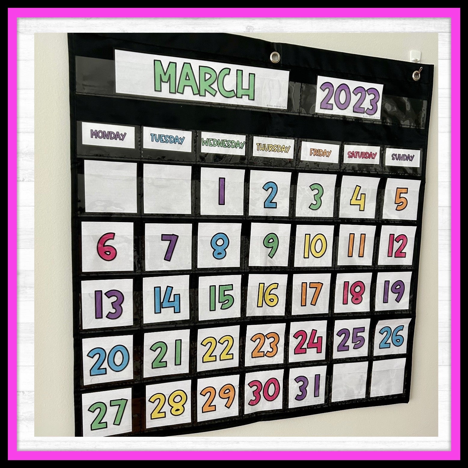 Classroom Calendar Display DIGITAL DOWNLOAD Miss Amanda Kate