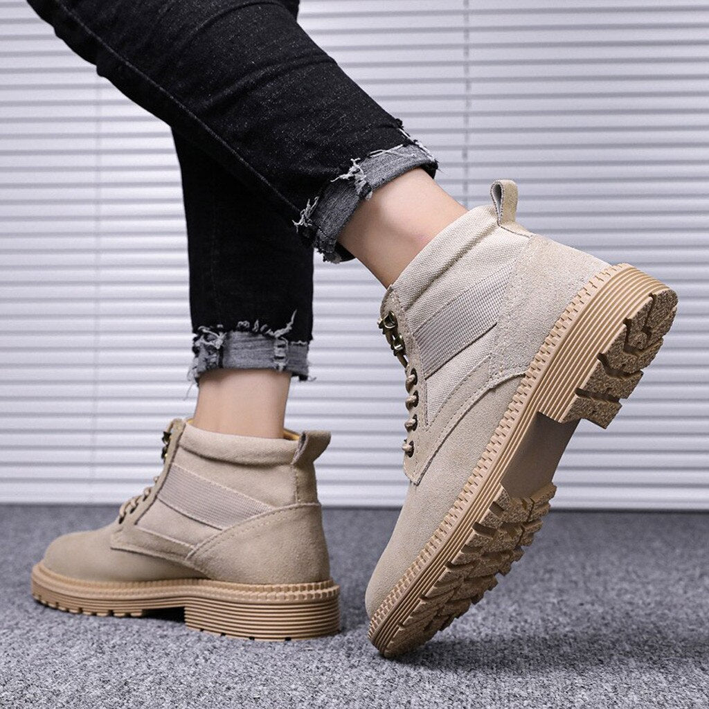 casual england suede leather short boots