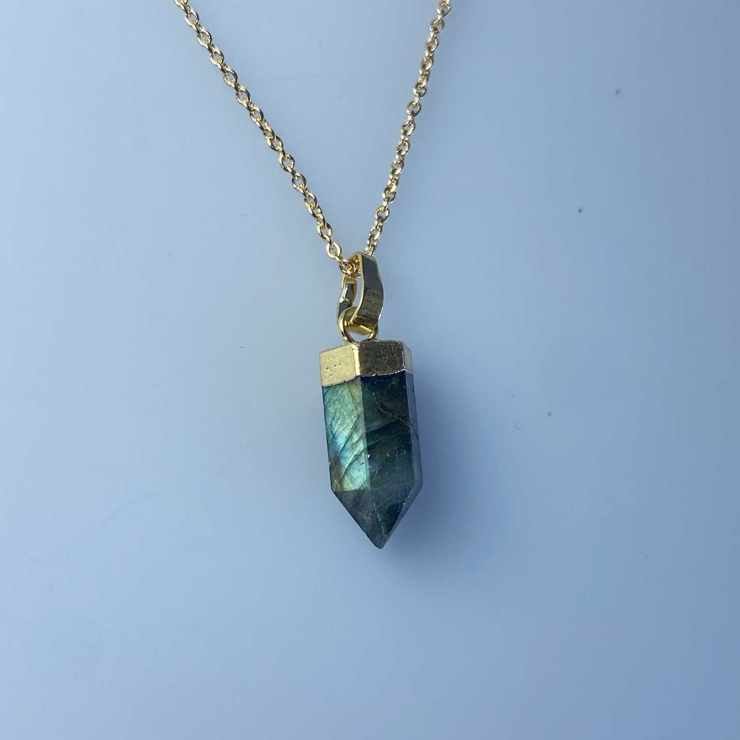 labradorite point pendant