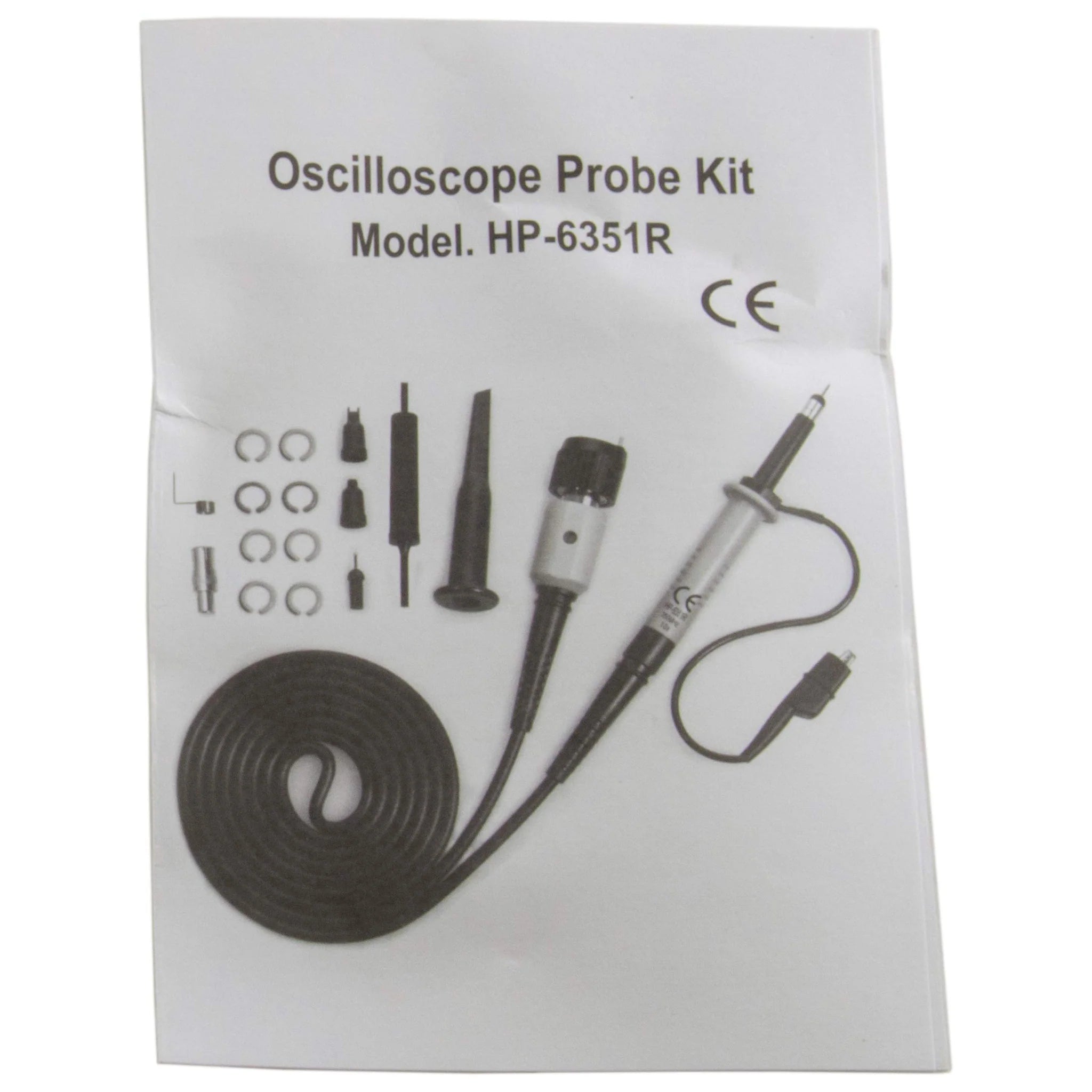 350 MHz Oscilloscope Scope Probe with Fixed x10 Attenuation, Readout Actuator Pin, and Included Accessory Set