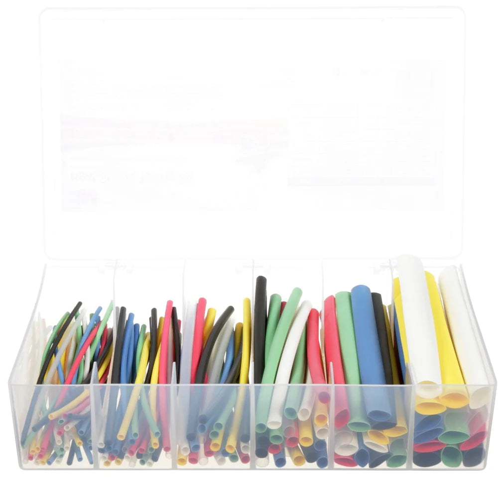 3M Color Assortment Kit of Heat Shrink Tubing: Single Wall (Thin) Polyolefin from 3/32" to 1/2" (FP-301)