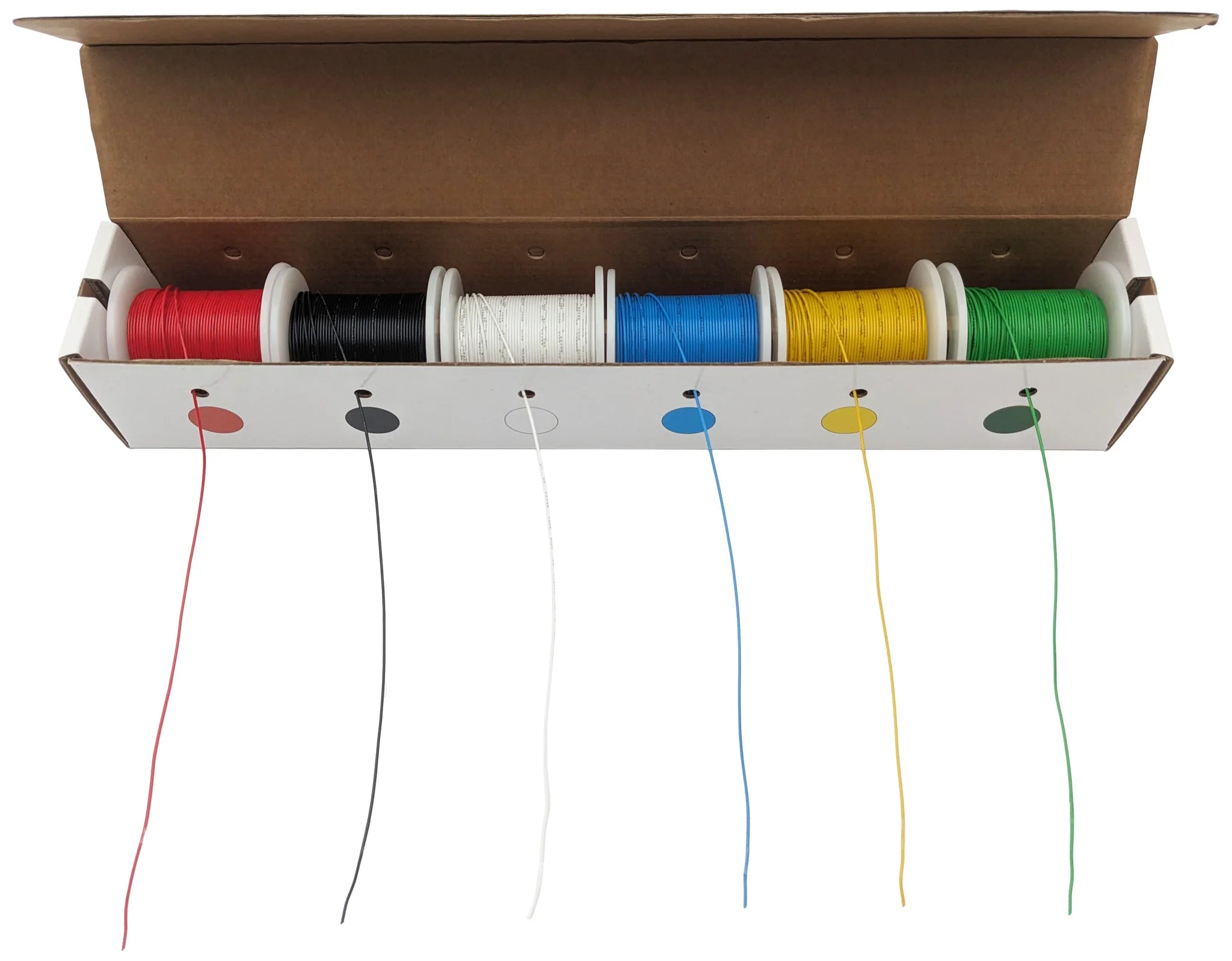 Comprehensive 26 Gauge Hook Up Wire Kit - 6 Different Color 100 Foot Spools of Tinned Copper with PVC Insulation
