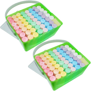 108 Jumbo Sidewalk Chalk Sticks with 2 Sponge Erasers and 2 Storage Boxes - Electronix Express