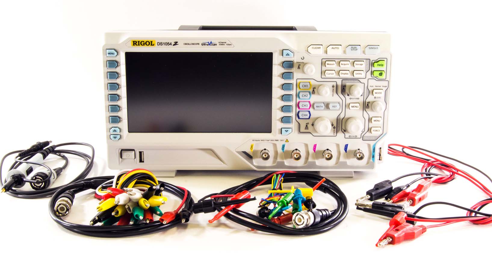  Rigol DS1054Z Digital Oscilloscope (50Mhz, 4 Channel, 1GS/S Sampling Rate) with Test Lead Kit 