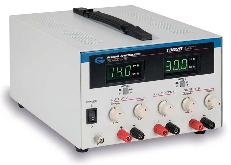  Global Specialties Laboratory Grade Triple Output Power Supply 0-32V@0-2A 5V@5A 