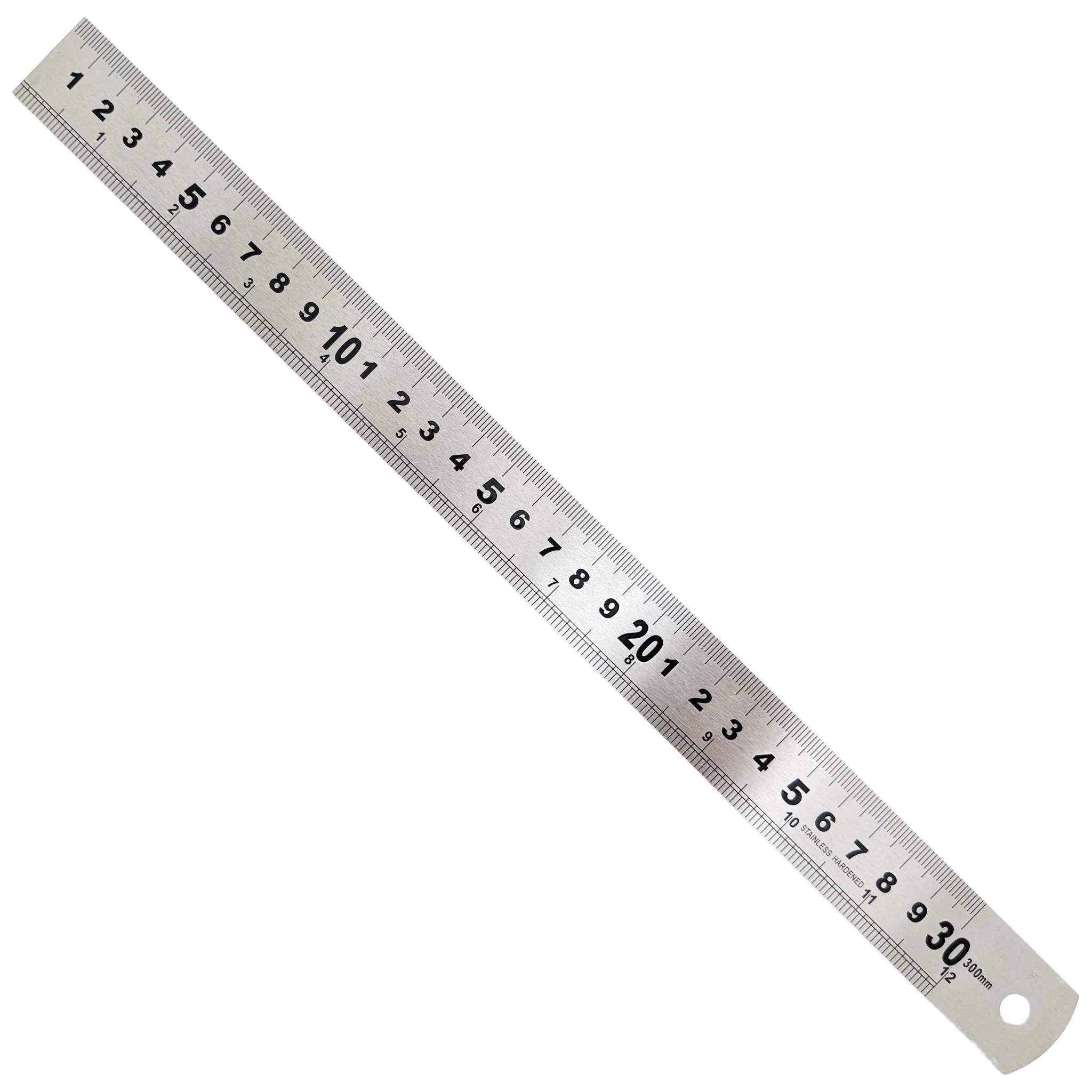  Stainless Steel 12" / 30cm Ruler - Imperial Inches and Metric Millimeters 