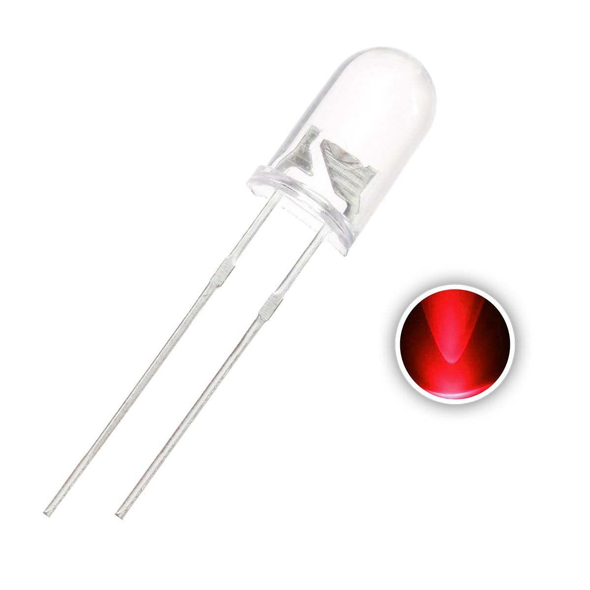  Transparent LEDs - Red - 3mm 