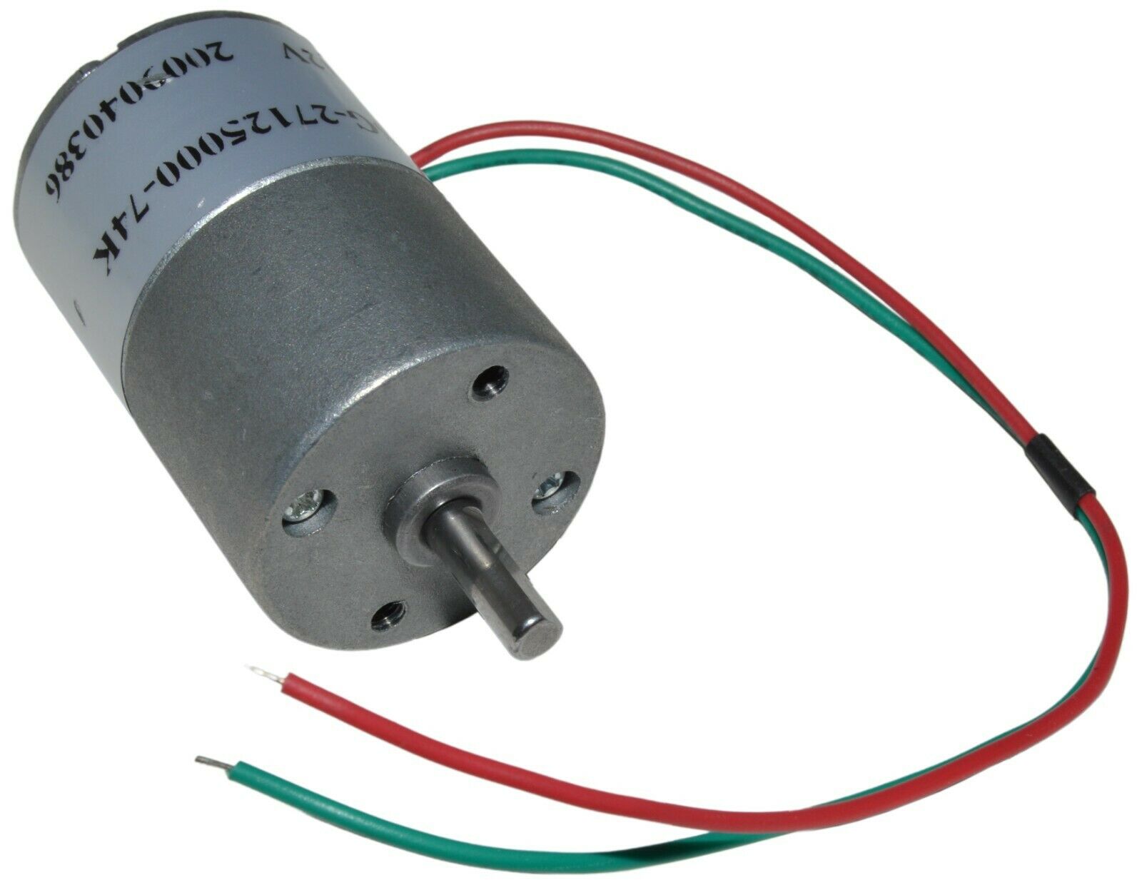  Gear Head Motor - 12V DC, 4500 RPM with 6" Wire Leads, 22AWG Solid Wire Leads 