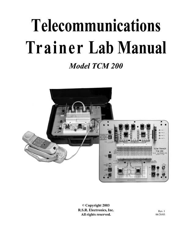  RSR Telecommunications Trainer Lab Manual/Work Book 