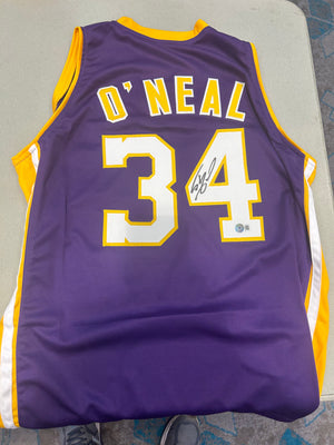 Shaquille O’Neal signed custom Laker jersey - Lupton's Sports Collectibles