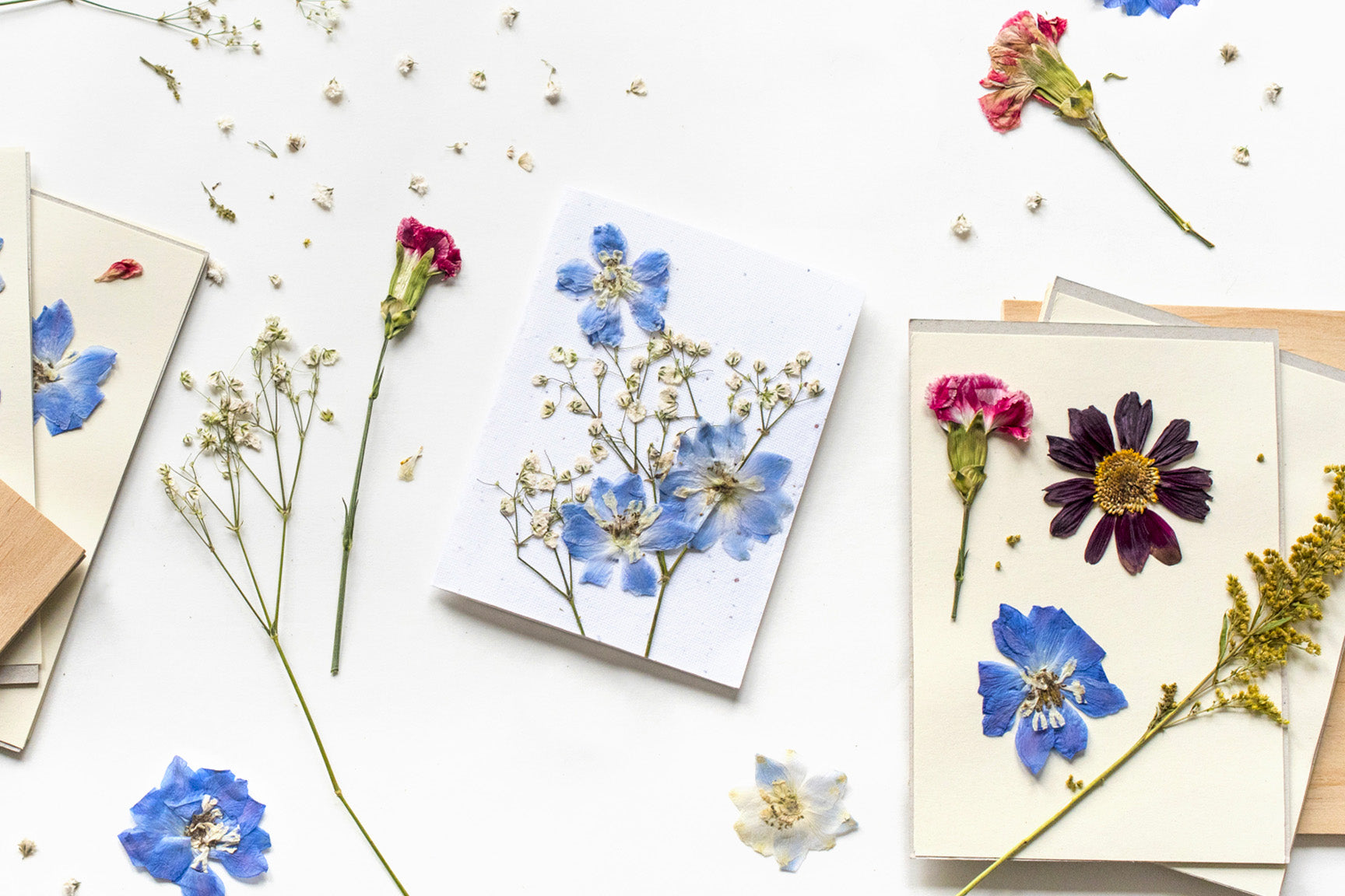 pressed flower cards