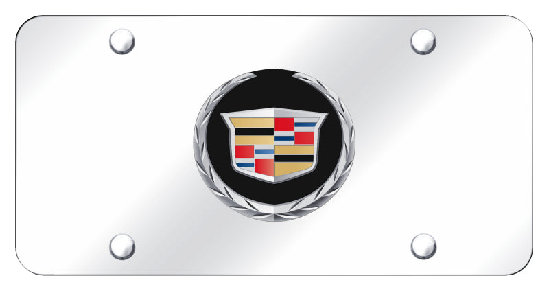 Cadillac (New/Black Backing) Plate - Chrome on Mirrored - Official Licensed