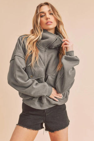 EXPOSED half zip sweatshirt with pockets - Lamoille Yoga