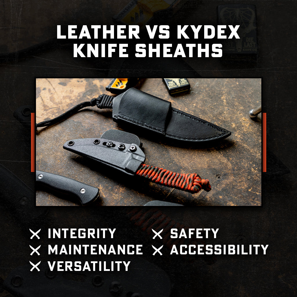 Leather vs. Kydex Knife Sheaths: A Comparison Infographic