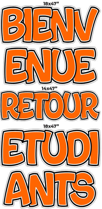 Verheugen interieur Besmettelijk Bienvenue Retour Etudiants EZ Set 18in Bouncy Bold- You Pick Colors — Yard  Card Depot LLC