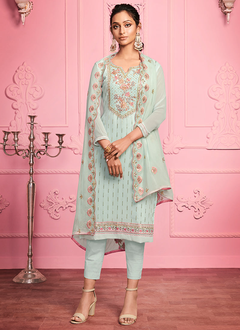 Buy Straight Cut Salwar Suits With Pants Online at IndianClothStore.com