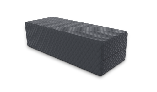 The SONU Comfort Insert Pillow, designed to fill in one half of the Comfort Channel of the SONU Sleep System, in dark grey fabric.