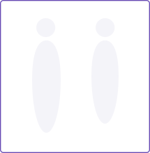 2 gray icons made up of a circle and a vertical oval that demostrate the average male & female sizes.