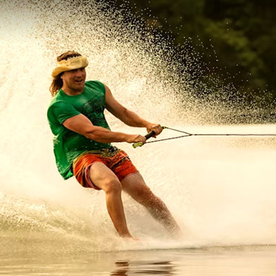 Photo of Pro Wakeboarder Parks Bonifay on a lake