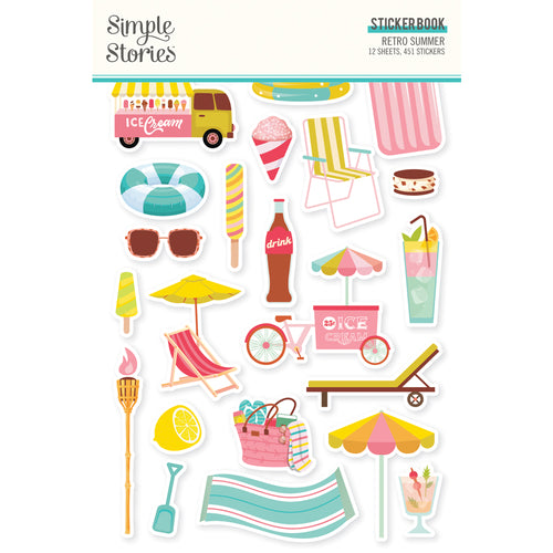 Retro Summer Sticker Book