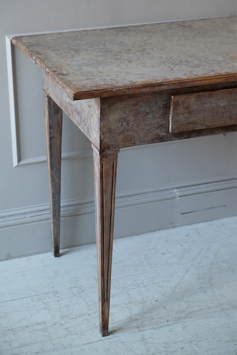 Swedish Rococo Style Table or Desk with Drawer