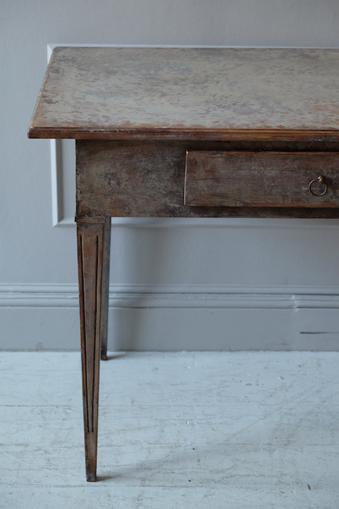 Swedish Rococo Style Table or Desk with Drawer