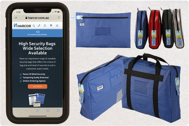 Phone showing security bags