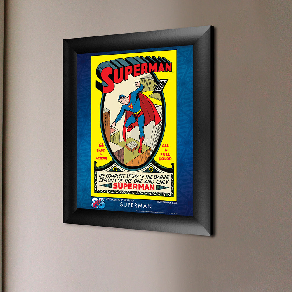 DC Shop: SUPERMAN 85th Anniversary Superman #1 Framed TrendyPrint Wall Art