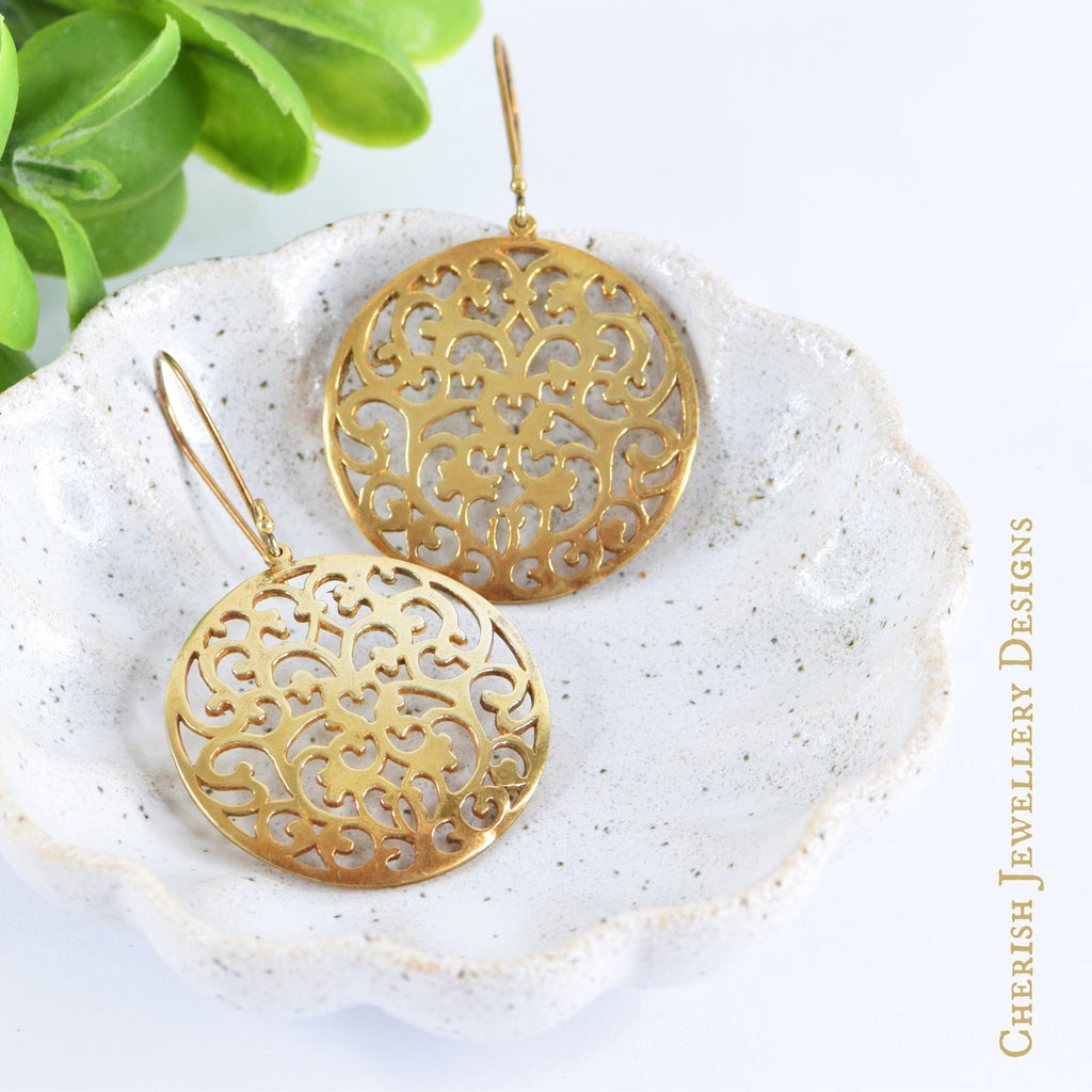 Gold Filigree Earrings – Whitehot Jewellery