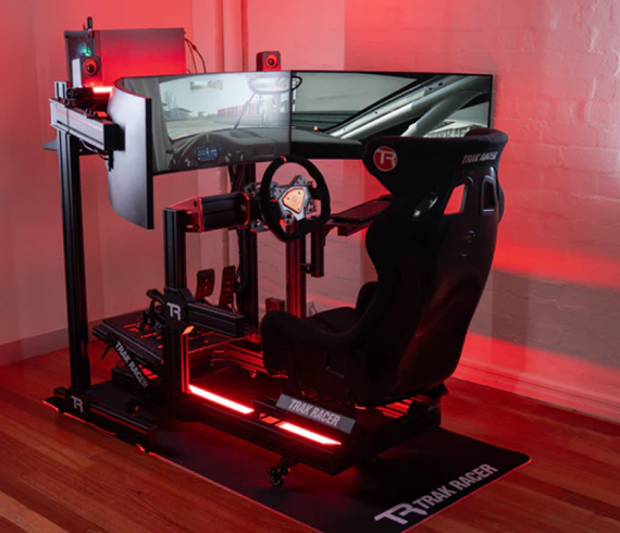 This is the Trak Racer TR8 Pro Full Racing Simulator Setup - SPEC 2 Full view.