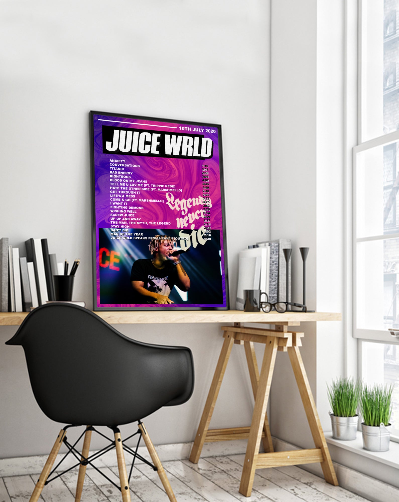 Juice Wrld Poster Legends Never Die Icons Prints - titanic juice wrld roblox id